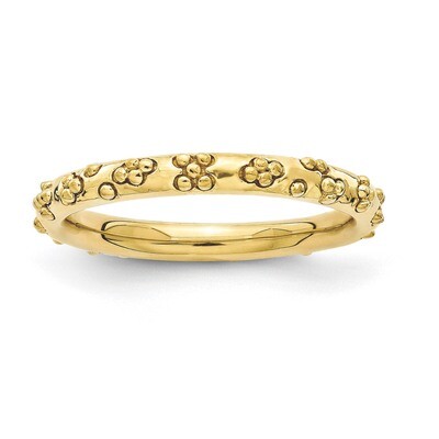 Gold-plated Textured Ring - Sterling Silver QSK1614, MPN: QSK1614, 886774250700