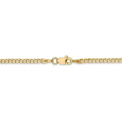 28 Inch 2.2mm Beveled Curb Chain 14k Yellow Gold FBU060-28, MPN: FBU060-28, 886774562186