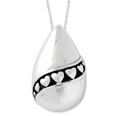 Antiqued Remembrance of Love 18 Inch Necklace Sterling Silver QSX528