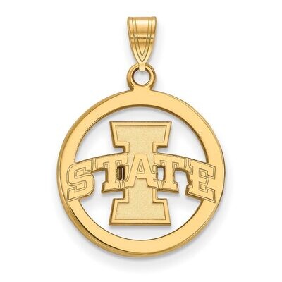 Iowa State University Sm Pendant in Circle Gold-plated Silver GP011IAS, MPN: GP011IAS, 886774912615