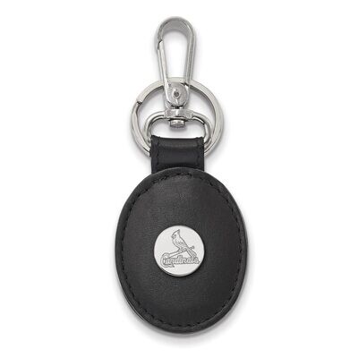Saint Louis Cardinals Black Leather Oval Key Chain Sterling Silver SS011CRD-K1, MPN: SS011CRD-K1, 1…