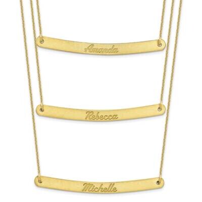 Brushed 3 Chain 3 Bar Necklace 10k Gold 10XNA653Y, MPN: 10XNA653Y,