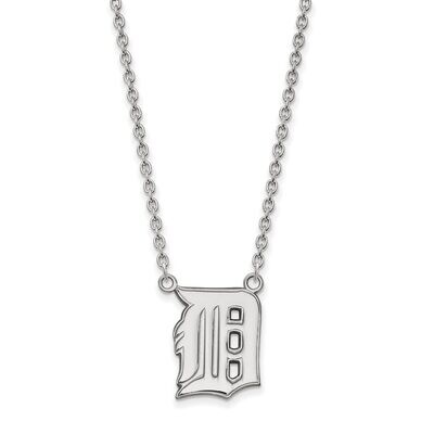 Detroit Tigers Large Pendant with Chain Necklace 14k White Gold 4W016TIG-18, MPN: 4W016TIG-18, 8867…