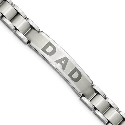 Polished Dad Bracelet Stainless Steel Brushed SRB927-8.75 by Chisel, MPN: SRB927-8.75, 886774195568