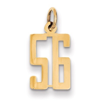 Small Polished Elongated 56 Charm 14k Gold LES56, MPN: LES56, 191101180262