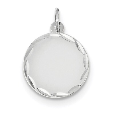 Etched .013 Gauge Engravable Round Disc Charm 14k white Gold XWM617/13, MPN: XWM617/13, 191101364228