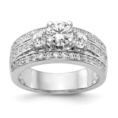 3-Stone Lab Grown Diamond Si1/Si2, G H I, Semi-Mount Engagement Ring 14k White Gold RM2988E-075-7WL…