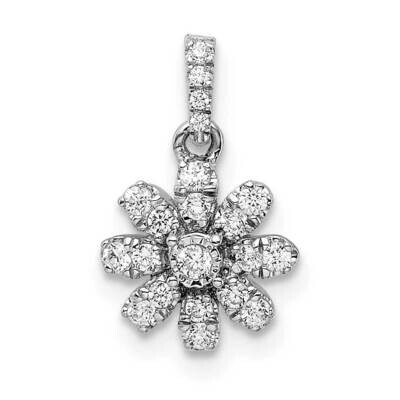 Diamond Flower Pendant 14k White Gold Polished PM8493-018-WA, MPN: PM8493-018-WA,