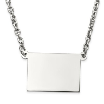 Colorado State Pendant Necklace with Chain 14k White Gold Engravable XNA706W-CO, MPN: XNA706W-CO, 8…