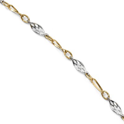 Leslie&#39;s 1 inch Extender Anklet 9 Inch 14k Two-tone Gold Polished HB-LF879-9, MPN: LF879-9, 1911017…