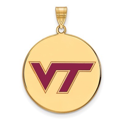 Virginia Tech Large Enamel Disc Pendant Gold-plated Sterling Silver GP074VTE, MPN: GP074VTE, 886774…