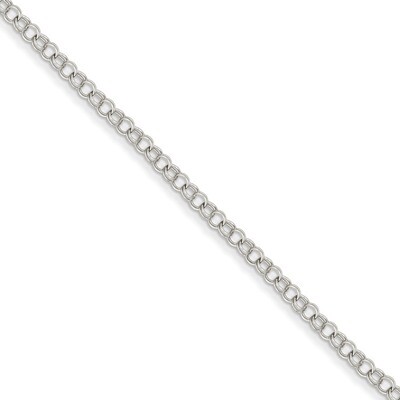 3.5mm Solid Double Link Charm Bracelet 7 Inch 14k White Gold WDO512-7, MPN: WDO512-7, 886774120072
