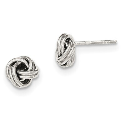 Love Knot Post Earrings Sterling Silver Polished QE11777, MPN: QE11777, 191101231407