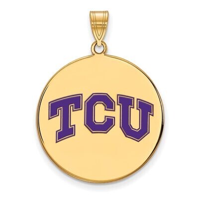 Texas Christian University x-Large Enamel Disc Pendant Gold-plated Silver GP044TCU, MPN: GP044TCU, …