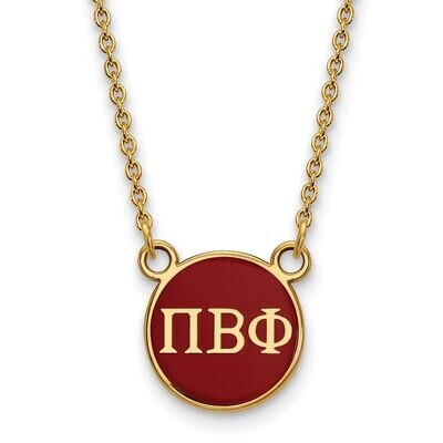 Pi Beta Phi Extra Small Enameled Pendant with 18 Inch Chain Gold-plated Silver GP029PBP-18, MPN: GP…