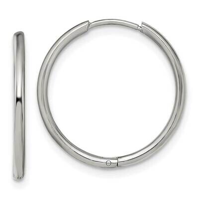 1.6mm Hinged Hoop Earrings Stainless Steel Polished SRE1454, MPN: SRE1454, 191101866654