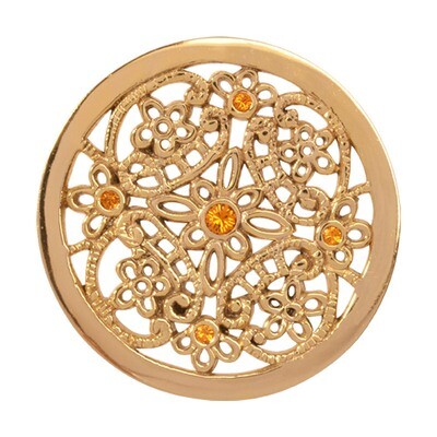 Nikki Lissoni Vintage Floral Beauty Gold-Plated 33mm Coin C1278GM, MPN: C1278GM, 8718627467732