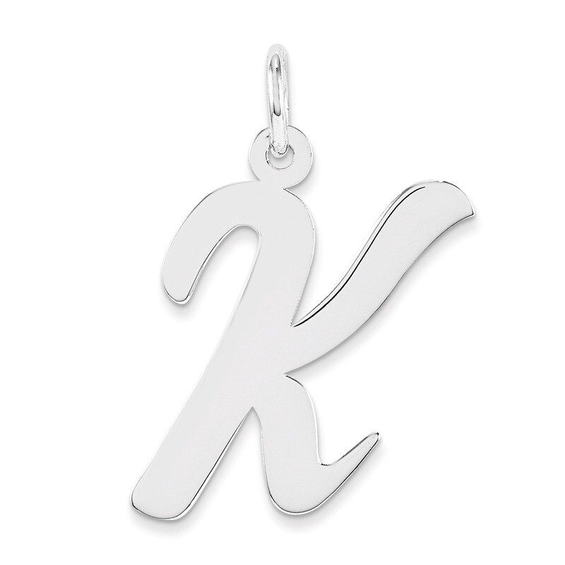 Script Initial K Charm Sterling Silver QC5084K, MPN: QC5084K, 883957031057