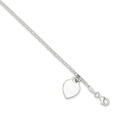 6 Inch Heart 5.5 IN Childs Bracelet Sterling Silver QG1446-6, MPN: QG1446-6, 883957947297