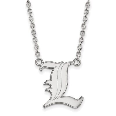 University of Louisville Large Pendant with Chain Necklace 14k White Gold 4W012UL-18, MPN: 4W012UL-…