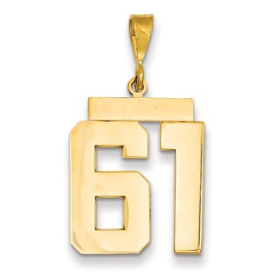 Number 61 Charm 14k Gold Large Polished LP61, MPN: LP61, 883957067537