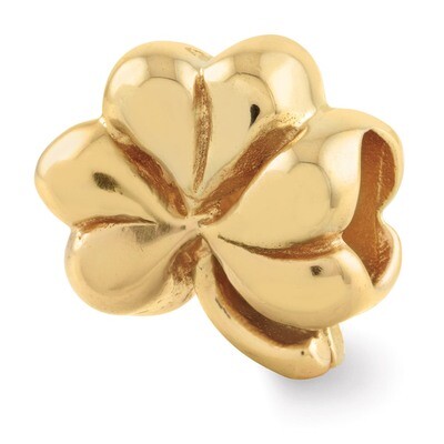 Gold-plated Clover Bead - Sterling Silver QRS1261GP, MPN: QRS1261GP, 883957527314