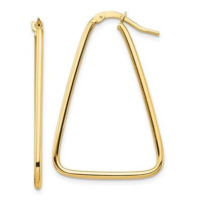 Triangle Dangle Hoop Earrings 14k Gold Polished  TF1367, MPN: TF1367, 191101986499