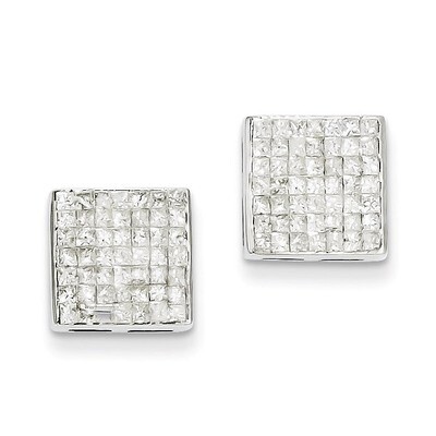 Princess Diamond Screwback Earrings 14k White Gold XE1543AA, MPN: XE1543AA, 883957375120