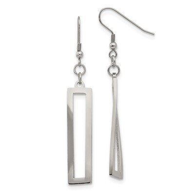 Twisted Shepherd Hook Earrings Stainless Steel Polished SRE1241 by Chisel, MPN: SRE1241, 1911014992…