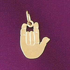 Dazzlers Jewelry I Love You Hand/Sign Language Pendant Necklace Charm Bracelet in Yellow, White or …