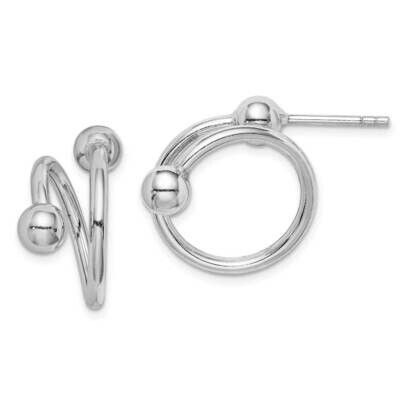 Coil Hoop Post Earrings Sterling Silver Rhodium-plated QE14940, MPN: QE14940, 886774094137