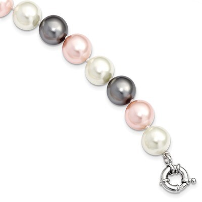 12-13Mm Multi-Color Shell Pearl Bracelet Sterling Silver Majestick QMJB130MX-7.5, MPN: QMJB130MX-7.…