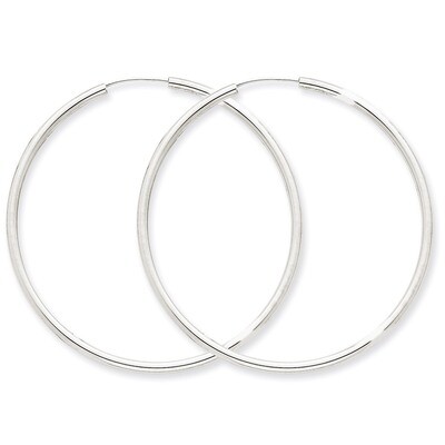 Polished Endless 2mm Hoop Earrings 14k White Gold H997, MPN: H997, 883957900919