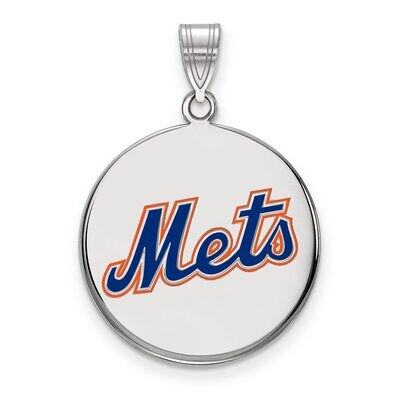 New York Mets Large Enamel Disc Pendant Sterling Silver SS022MET, MPN: SS022MET, 886774629308