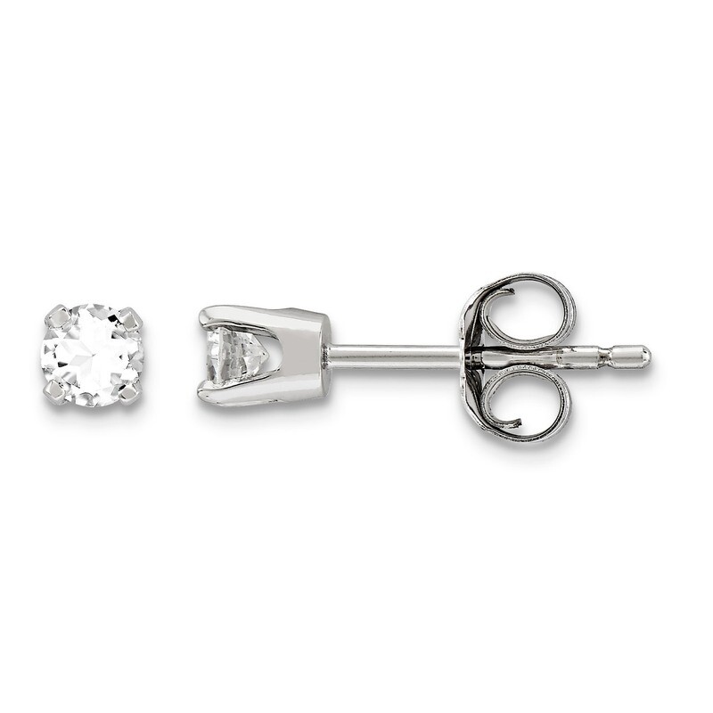3mm Cubic Zirconia stud earrings 14k White Gold XD3WCZ Diamond, MPN: XD3WCZ, 883957088358