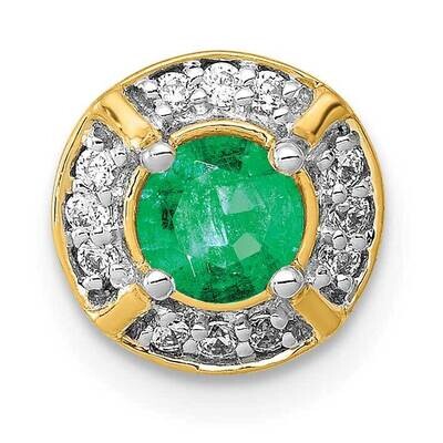 .33 Emerald Fancy Circle Chain Slide 14k Gold Diamond PM3922-EM-010-YA, MPN: PM3922-EM-010-YA, 8839…