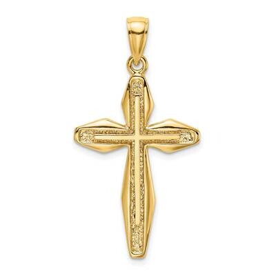 Textured Cross Charm 14k Gold 2-D K8474, MPN: K8474, 637218041800