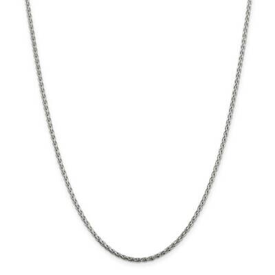 2mm Diamond-Cut Spiga Chain 22 Inch Sterling Silver QDS060-22, MPN: QDS060-22,