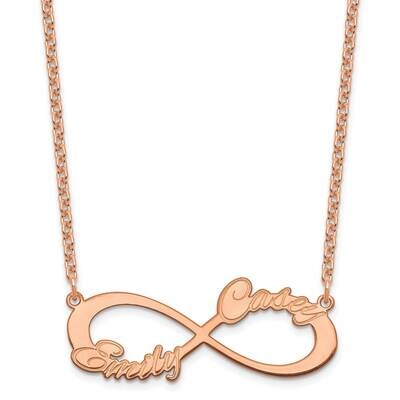 2 Name Infinity Necklace Sterling Silver Rose-plated XNA1191RP, MPN: XNA1191RP,