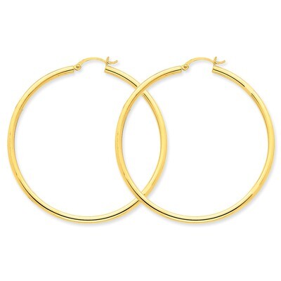Polished 2.5mm Round Hoop Earrings 10k Gold 10T928, MPN: 10T928, 883957896144