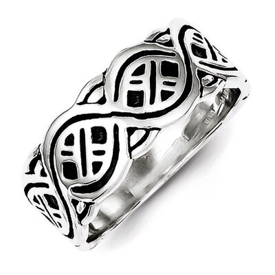 Fancy Antiqued Band Sterling Silver QR319-10, MPN: QR319-10, 883957250991