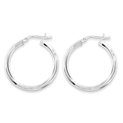 30mm Knife Edge Hoop Earrings Sterling Silver QE6504, MPN: QE6504, 883957579184