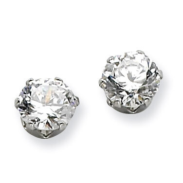 6mm Synthetic Diamond Stud Earrings - Stainless Steel SRE313 by Chisel, MPN: SRE313, 883957509976
