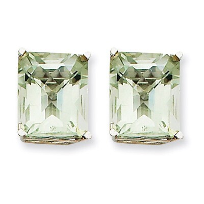 12x10mm Emerald-Cut Green Quartz Earrings 14k White Gold XE70WAG, MPN: XE70WAG, 883957096865