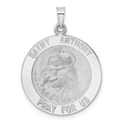 St Anthony Solid Medal Pendant 14k White Gold Polished XR1921, MPN: XR1921,