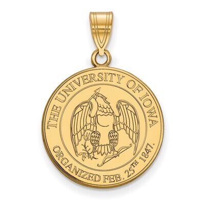 University of Iowa Large Crest Pendant Gold-plated Silver GP079UIA, MPN: GP079UIA, 886774955513