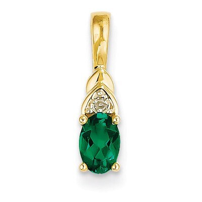 Diamond &amp; Genuine Emerald Pendant 14k Gold XBS278, MPN: XBS278, 883957857725