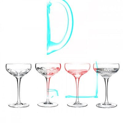 Waterford Mixology Mixed Coupe Clear 6 Oz Set of Four (Argon, Circon, Neon &amp; Talon) 1058243, MPN: 1…