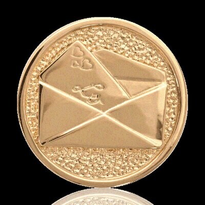 Nikki Lissoni Love Letter Two-Sided Gold Plated 33mm Coin C1009GM, MPN: C1009GM, 8718627460276