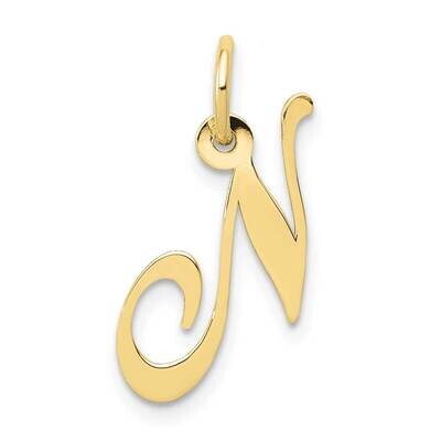 Fancy Script Initial N Charm 10k Gold Small 10YC650N, MPN: 10YC650N,